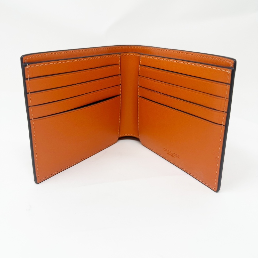 Coach CH084 3 In 1 Wallet Coach Stamp Mens Refined Calf Leather orange - Picture 3 of 8